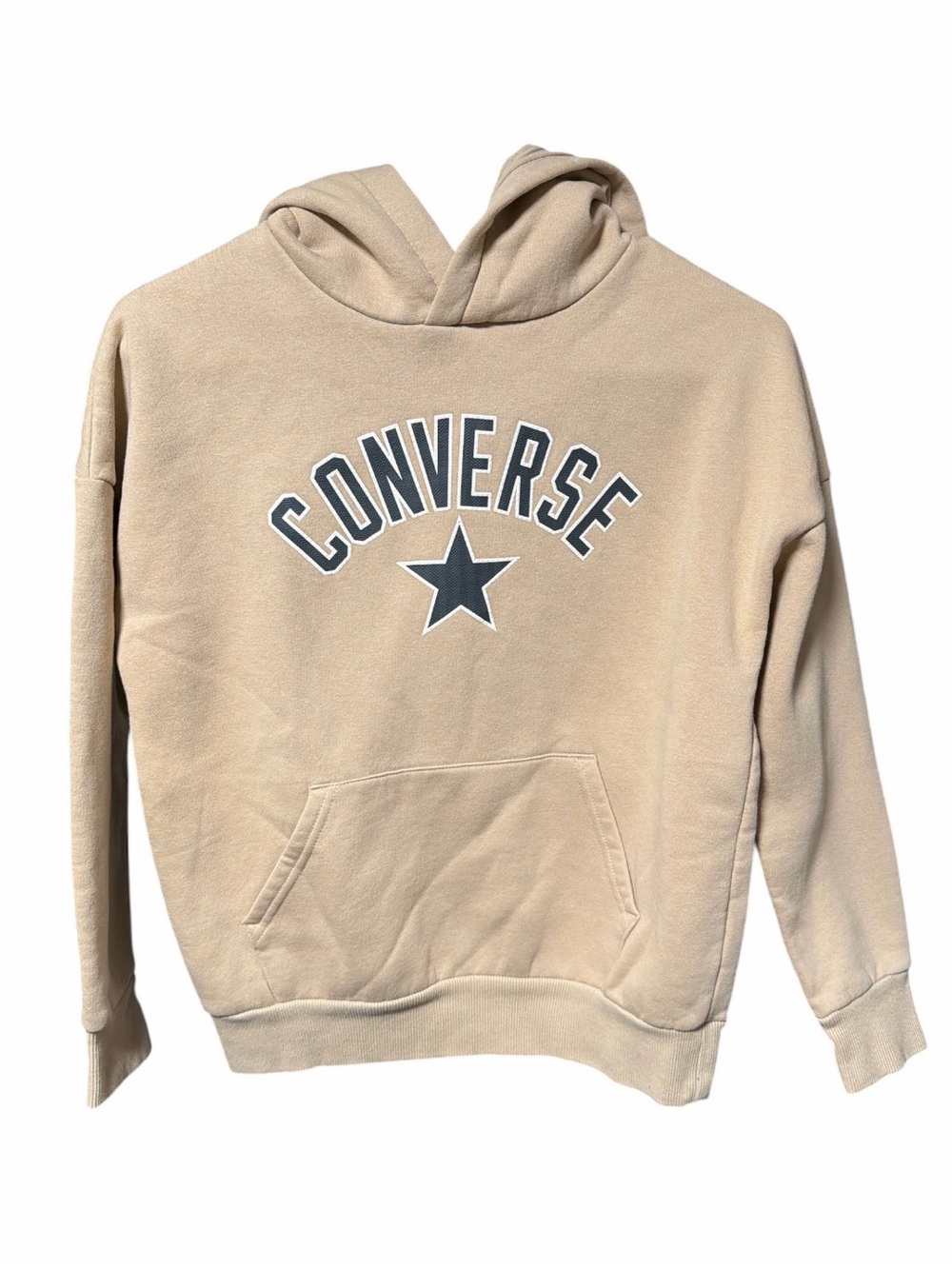 Converse kid’s Beige Crewneck Hoodie with Dark Gray Logo